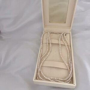 Vintage Luperla three layer salt water pearl necklace.